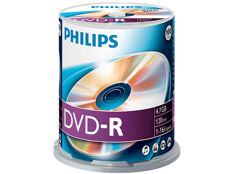 Philips Pack 100 Dvd-r 4.7 Gb