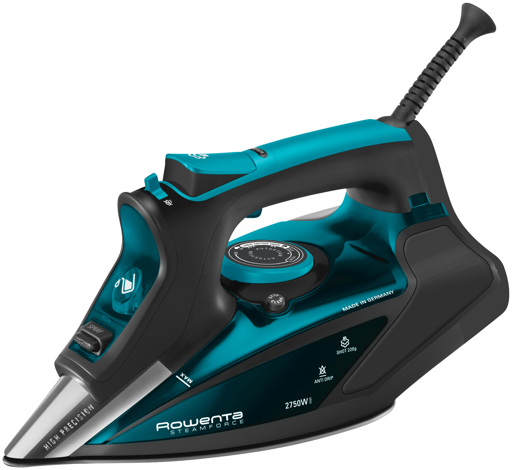 Plancha de vapor - Rowenta DW9217 SteamPower, 2.750W, 190g/min, Suela Microsteam 400 Laser