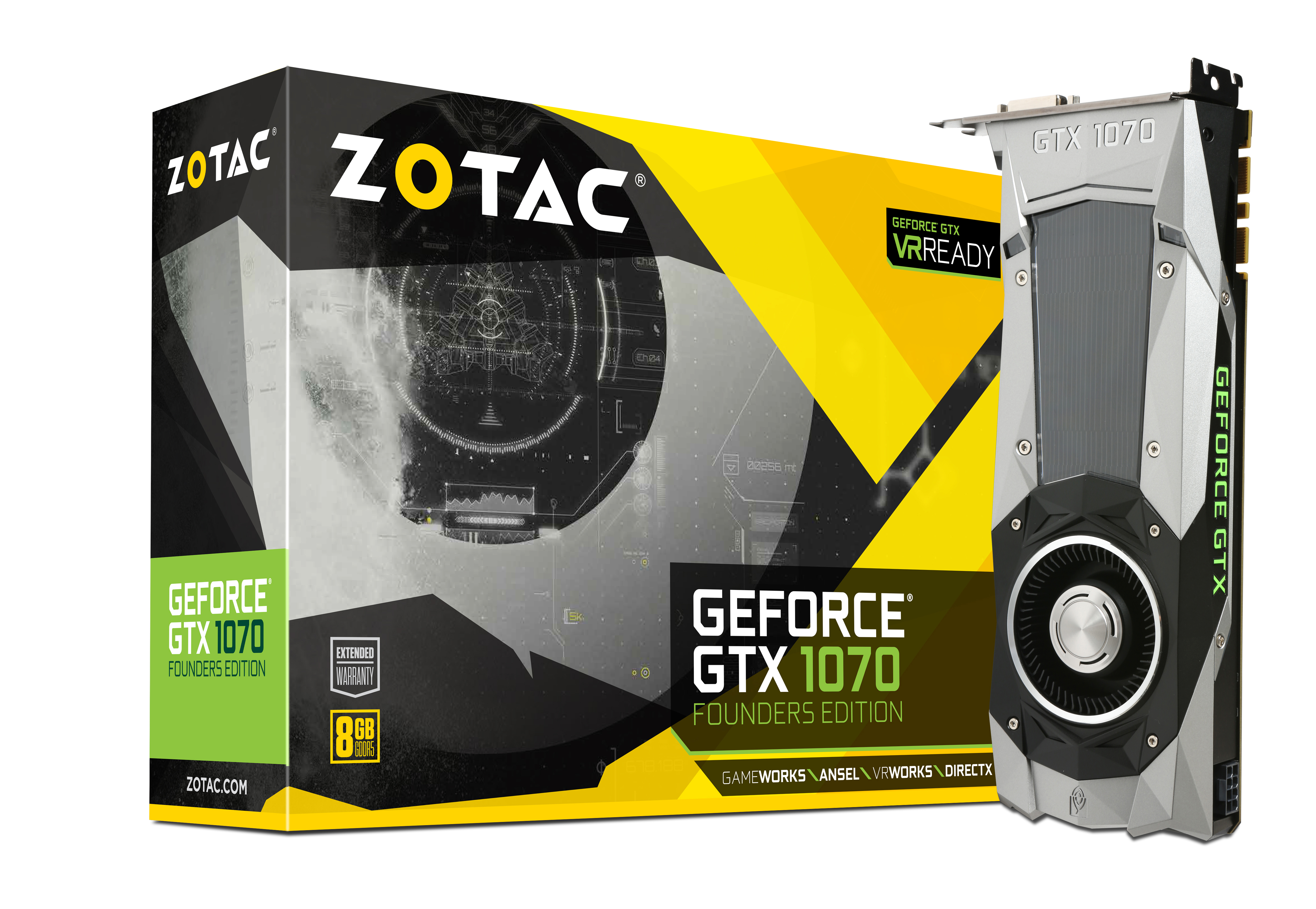 ZOTAC GeForce GTX 1070 Founders Edition 8GB (ZT-P10700A-10P) (NVIDIA, Grafikkarte)