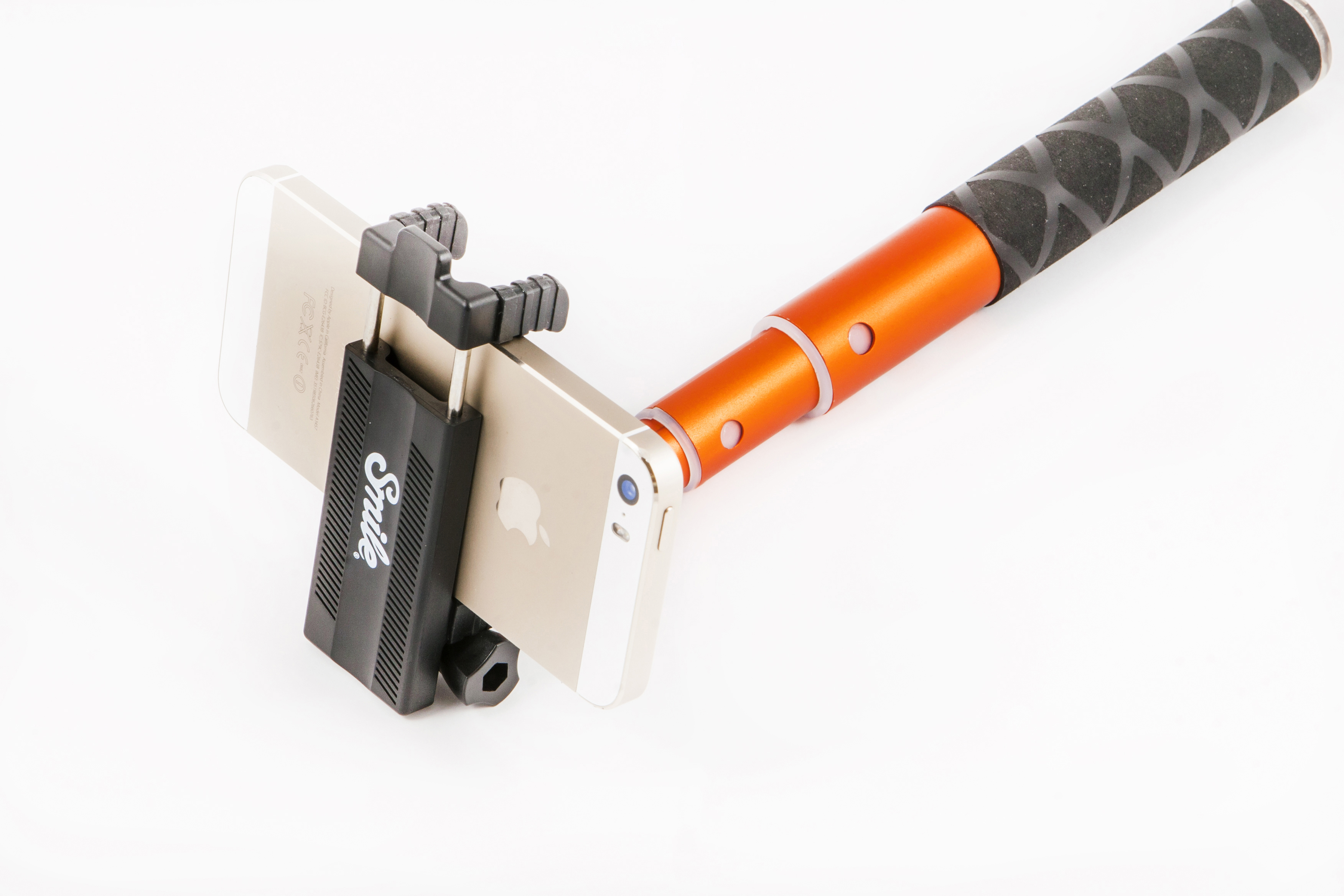 SMILE Pocket 70's Selfie Stick, Orange, Höhe offen bis 60 mm