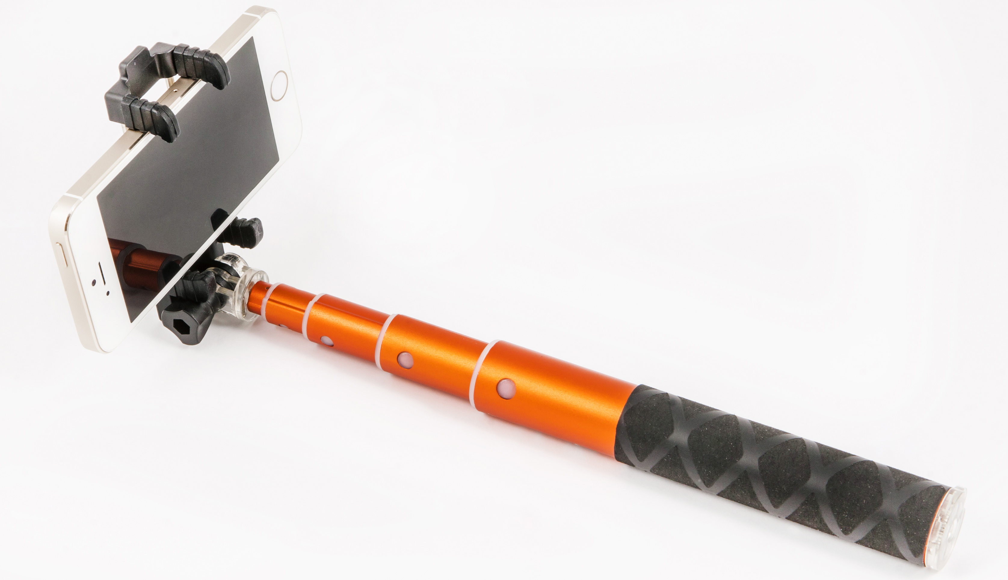 SMILE Pocket 70's Selfie Stick, Orange, Höhe offen bis 60 mm