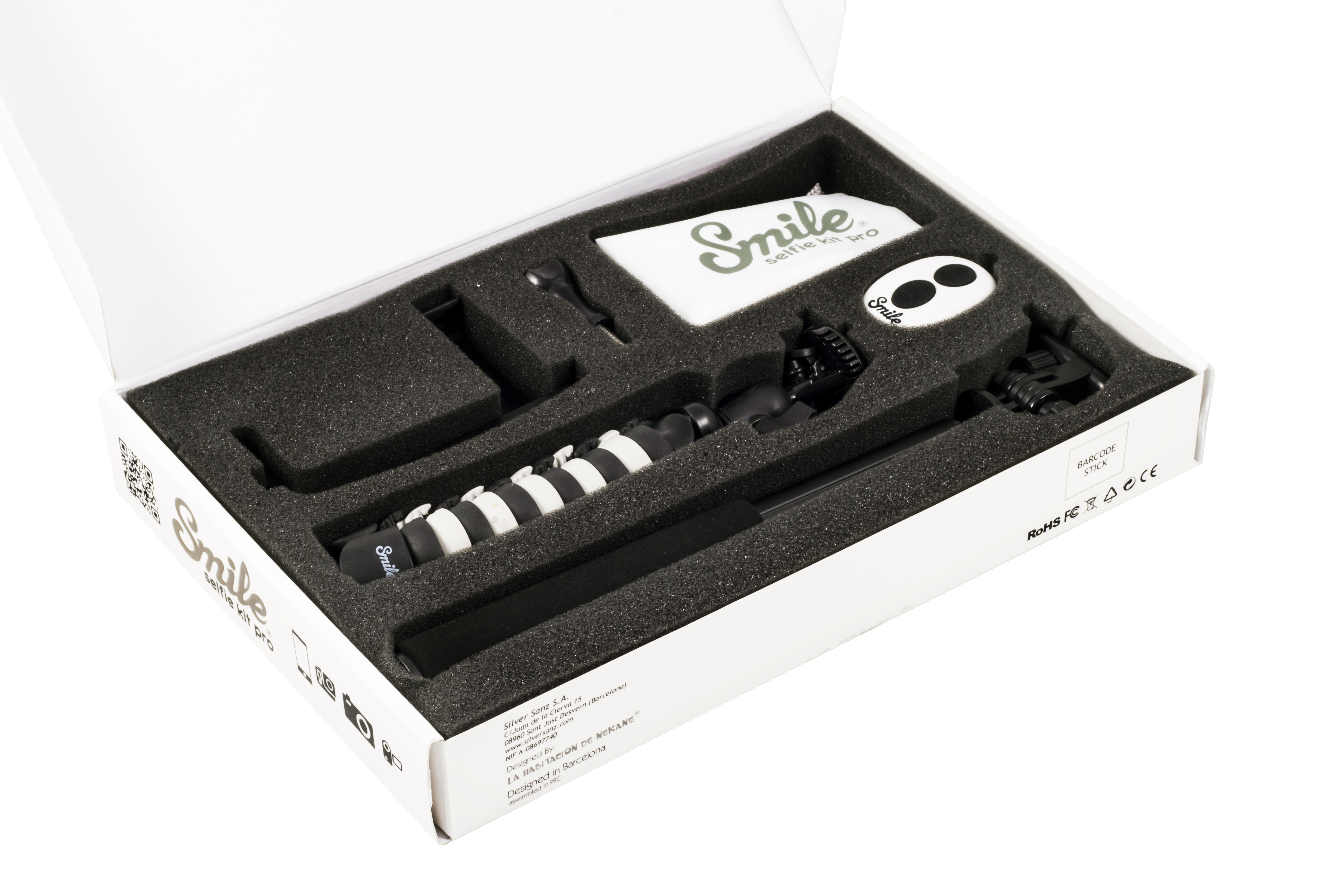 SMILE Selfie Kit Pro Selfie Kit, Schwarz, Höhe offen bis 760 mm