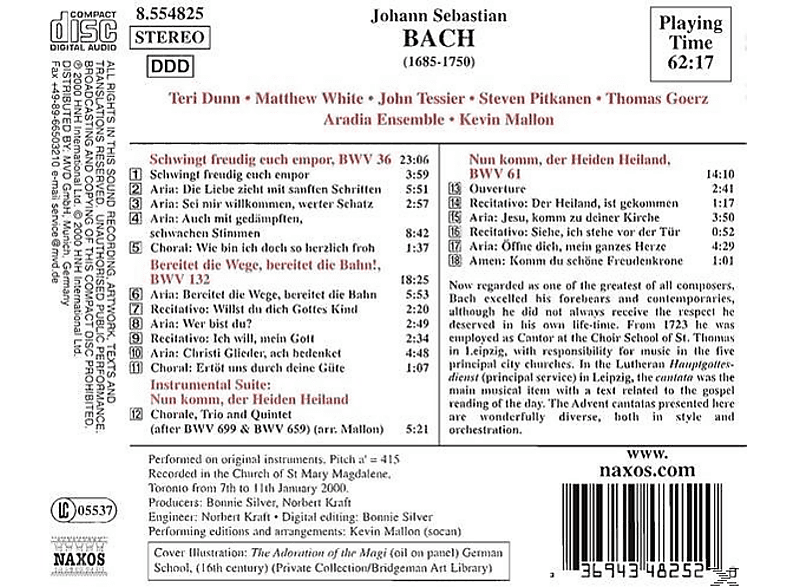 Thumbnail - Aradia Ensemble, Kevin Mallon Ensemble - Kantaten Zu Advent Und Weihnachten (CD)