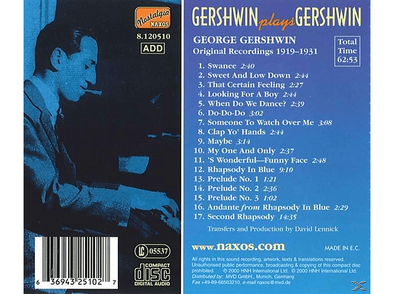 Thumbnail - George Gershwin - Plays (CD)