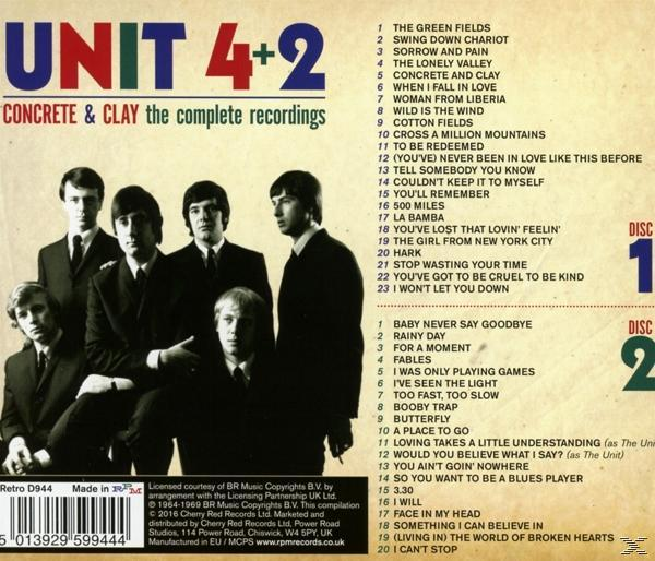 Albumcover: Sechs Männer in Anzügen, "Unit 4+2" Albumtitel und Songliste.