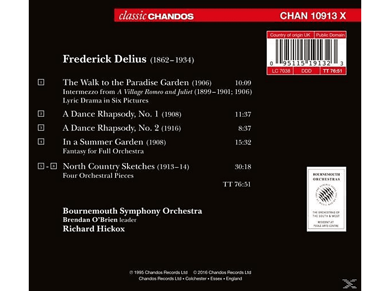 Thumbnail - Bournemouth Symphony Orchestra - Orchesterwerke-In a Summer Garden/Dance Rhapsod. (CD)
