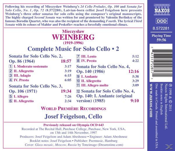 Josef Feigelson - Werke Für Solo Cello Vol.2  - (CD)