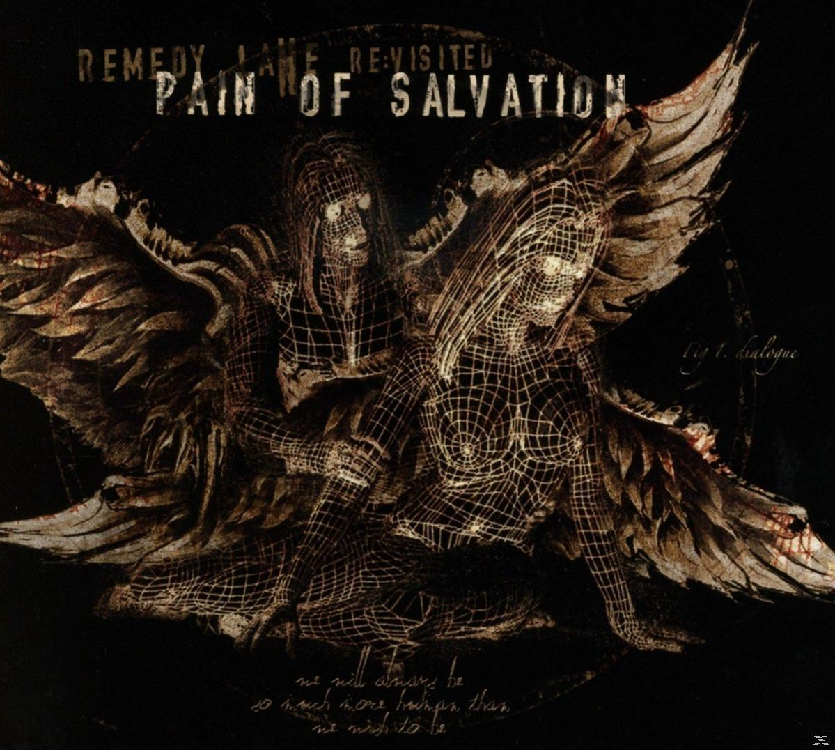 Albumcover mit Drahtfiguren und Engelsflügeln auf dunklem Hintergrund.