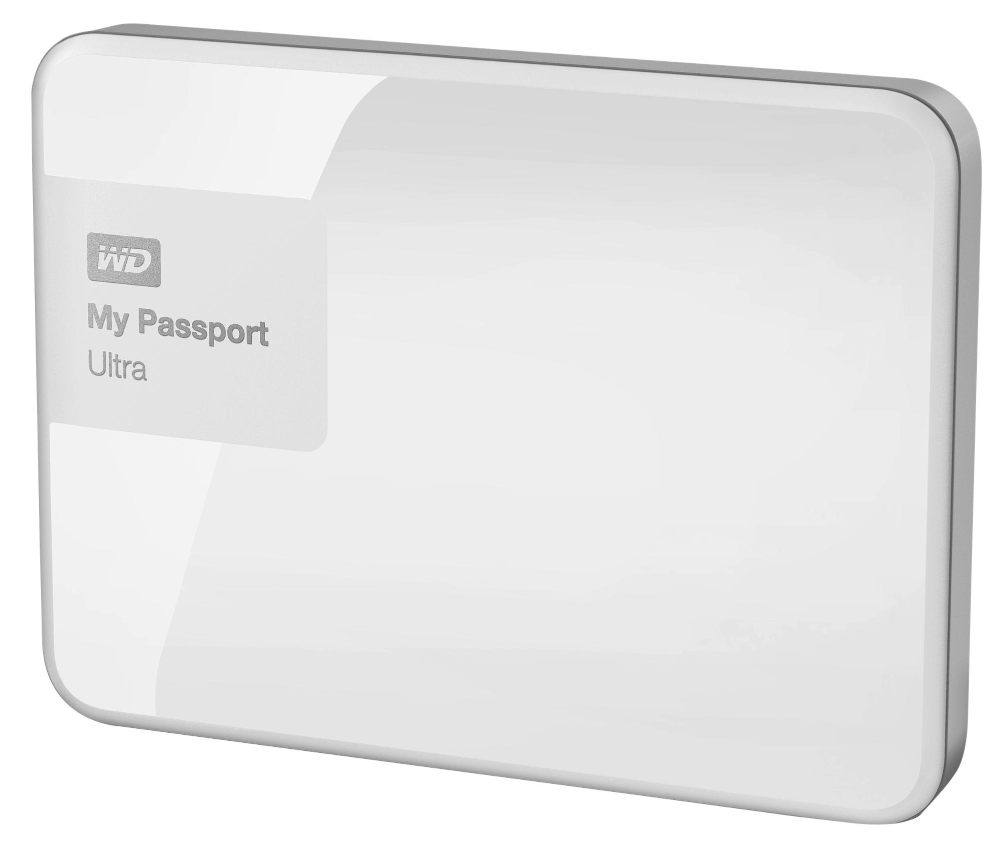 Disco duro externo 2 TB - Western Digital Passport Ultra, Blanco + Funda
