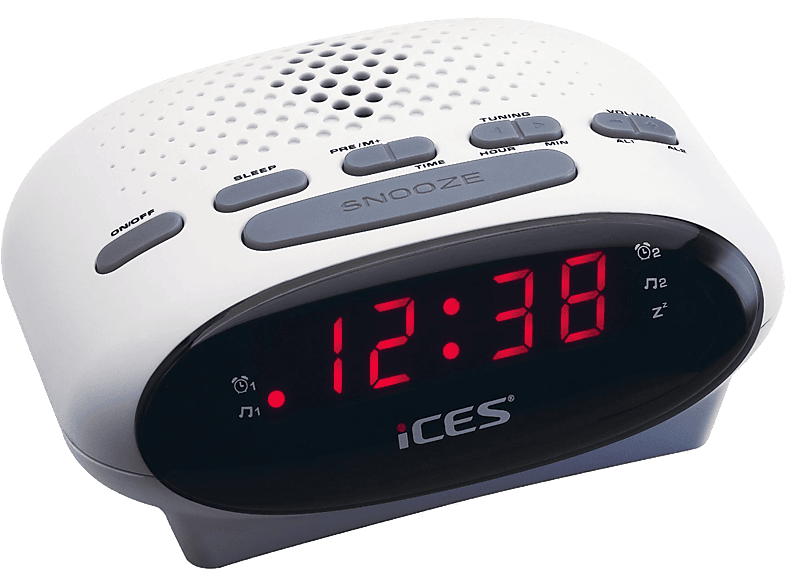 ICES Wekkerradio FM Wit (ICR-210 WHITE)