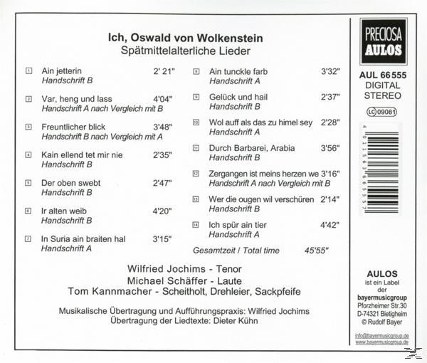Jochims/Schäffer/Kannmacher - Ich,Oswald von Wolkenstein  - (CD)