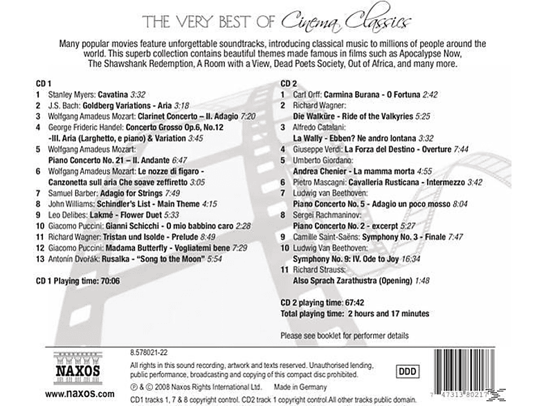 Various Very Best Of Cinema Classics Cd