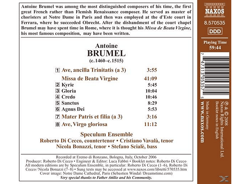 Thumbnail - Ensemble Speculum - Missa De Beata Vergine (CD)