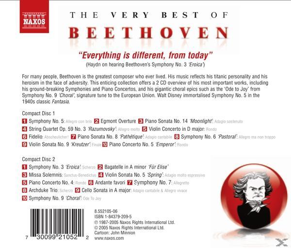 Rückseite einer CD. The very best of Beethoven. Text und ein Bild von Beethoven.