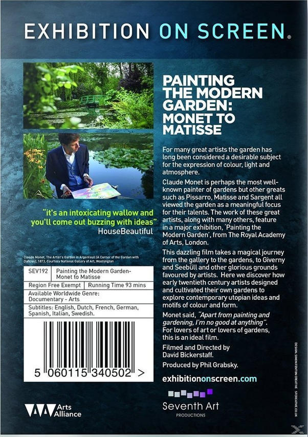Ausstellungs-DVD-Hülle mit Bildern von Monet und Text.