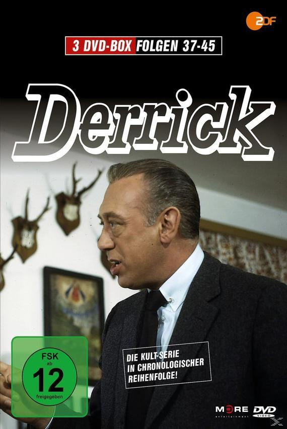 Derrick DVD-Box-Set mit einem Mann im Anzug.