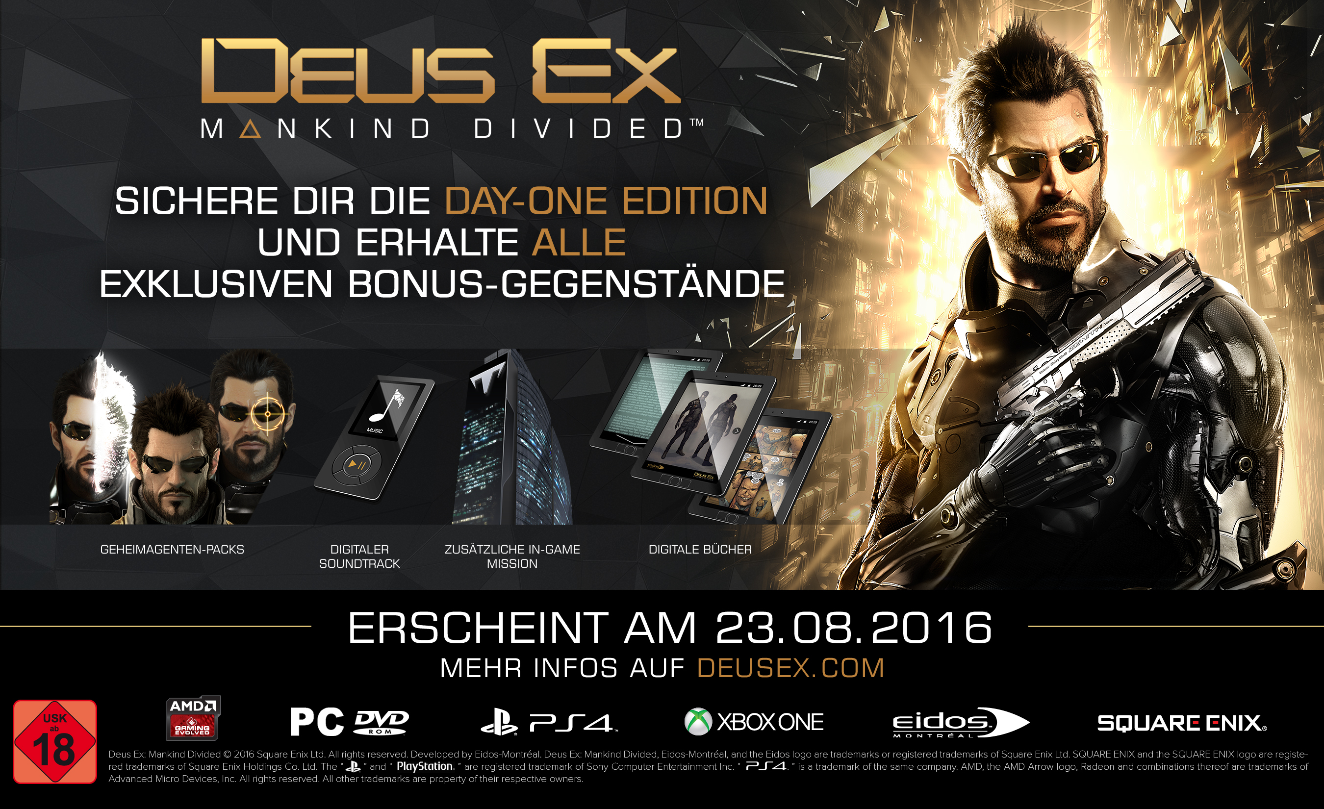 Deus Ex - Mankind Divided (Day One Edition inkl. Steelbook) - [PlayStation 4]