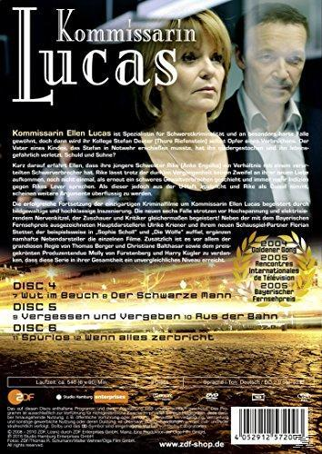 Rückseite einer DVD-Hülle. Text enthält: Kommissarin Lucas, zusammen mit anderem deutschen Text.