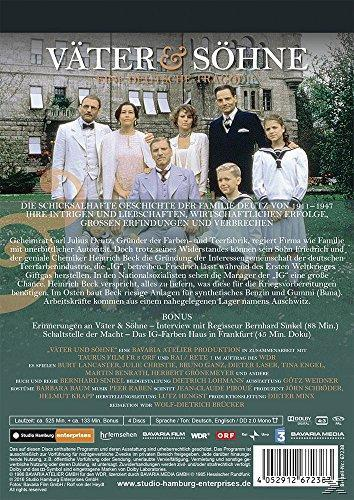 Rückseite einer DVD. Text und Fotos einer Familie vor einem Gebäude.