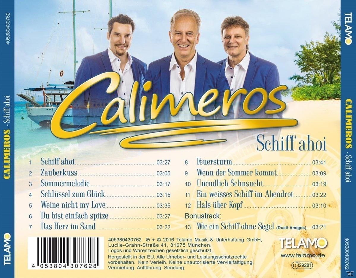 CD-Cover mit drei Männern, Text: Calimeros, Schiff Ahoi und Titelliste.