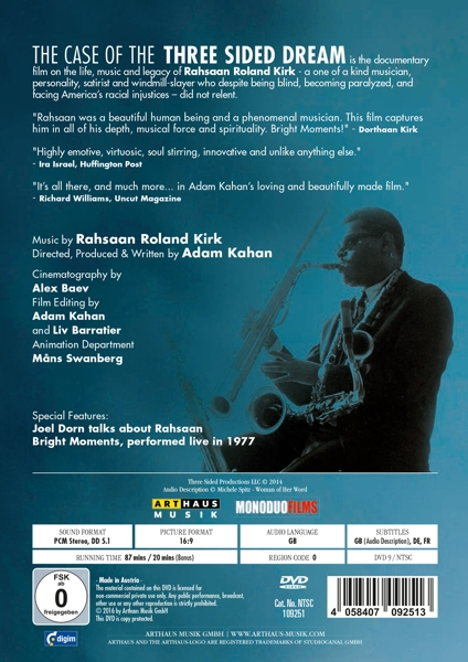 Rahsaan R.Kirk: The Case of the 3 sided dream DVD
