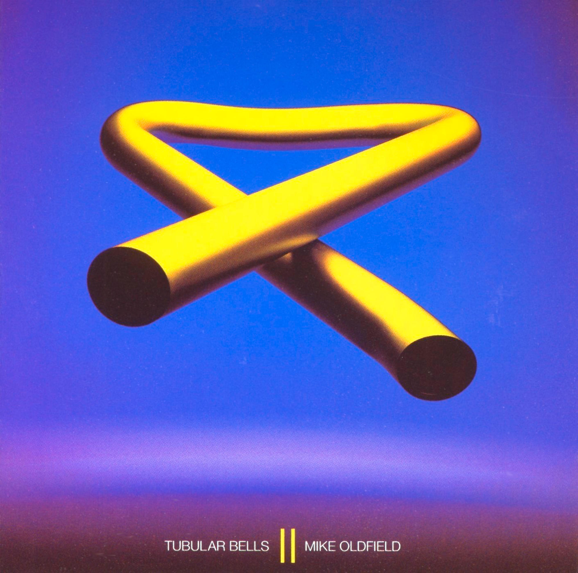 Albumcover mit zwei gelben gekreuzten Objekten auf blau-violettem Hintergrund. Text unten.