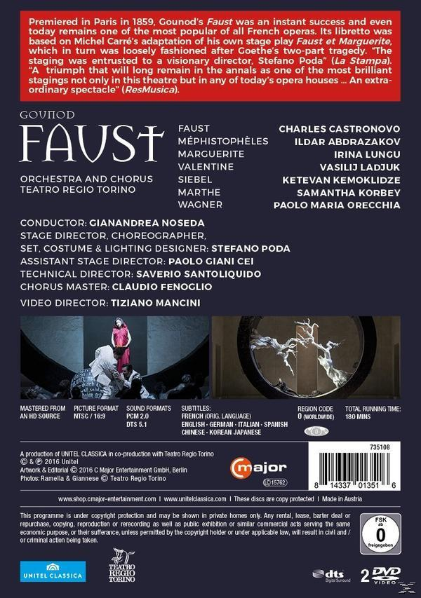 Charles Castronovo, lldar Abdrazakov, Irina Lungu, Vasilij Ladjuk, Orchestra Del Teatro Regio Di Torino - Faust  - (DVD)
