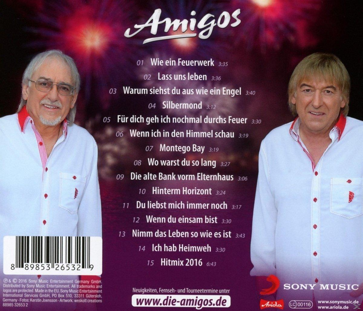 CD-Cover mit zwei Männern, betitelt 'Amigos' und einer Titelliste. Weiße Hemden und ein Logo sind zu sehen.