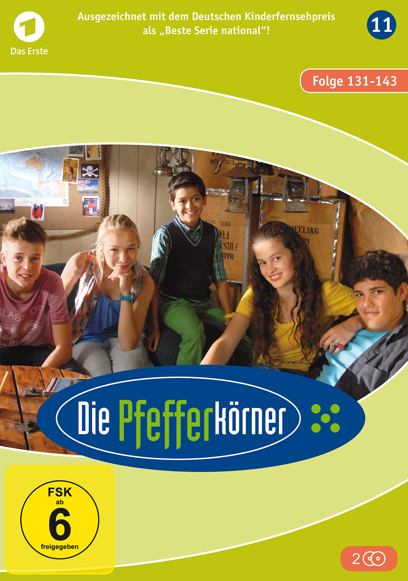 Ein DVD-Cover mit einer Gruppe junger Leute auf einem Boot, Text.