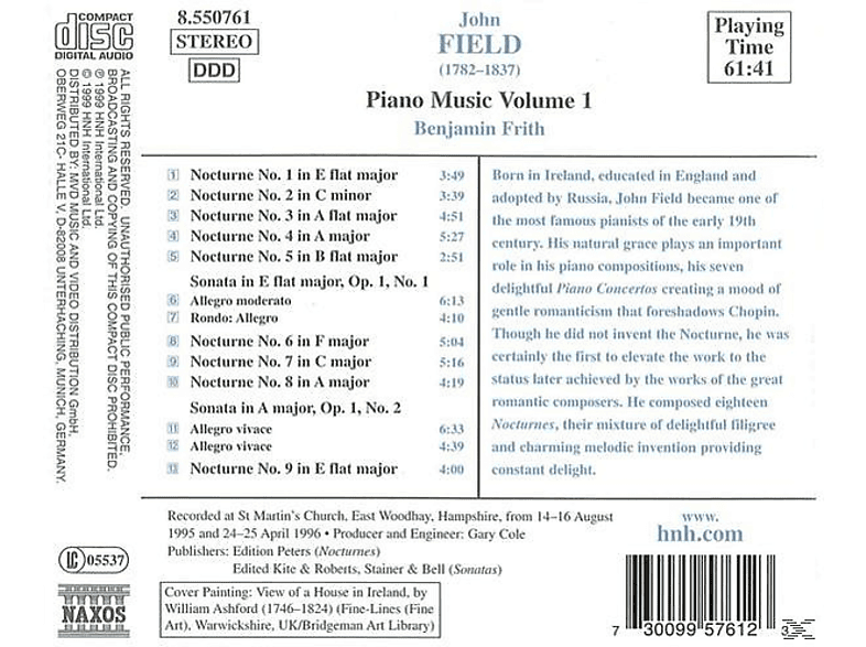 Thumbnail - VARIOUS, Benjamin Frith - Klaviermusik Vol.1 (CD)