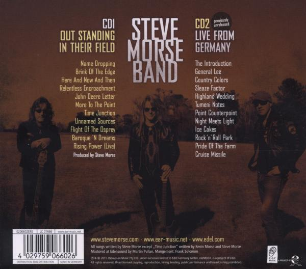 A Steve Morse Band CD hátlapja, a zenekar tagjaival és a számlistával.