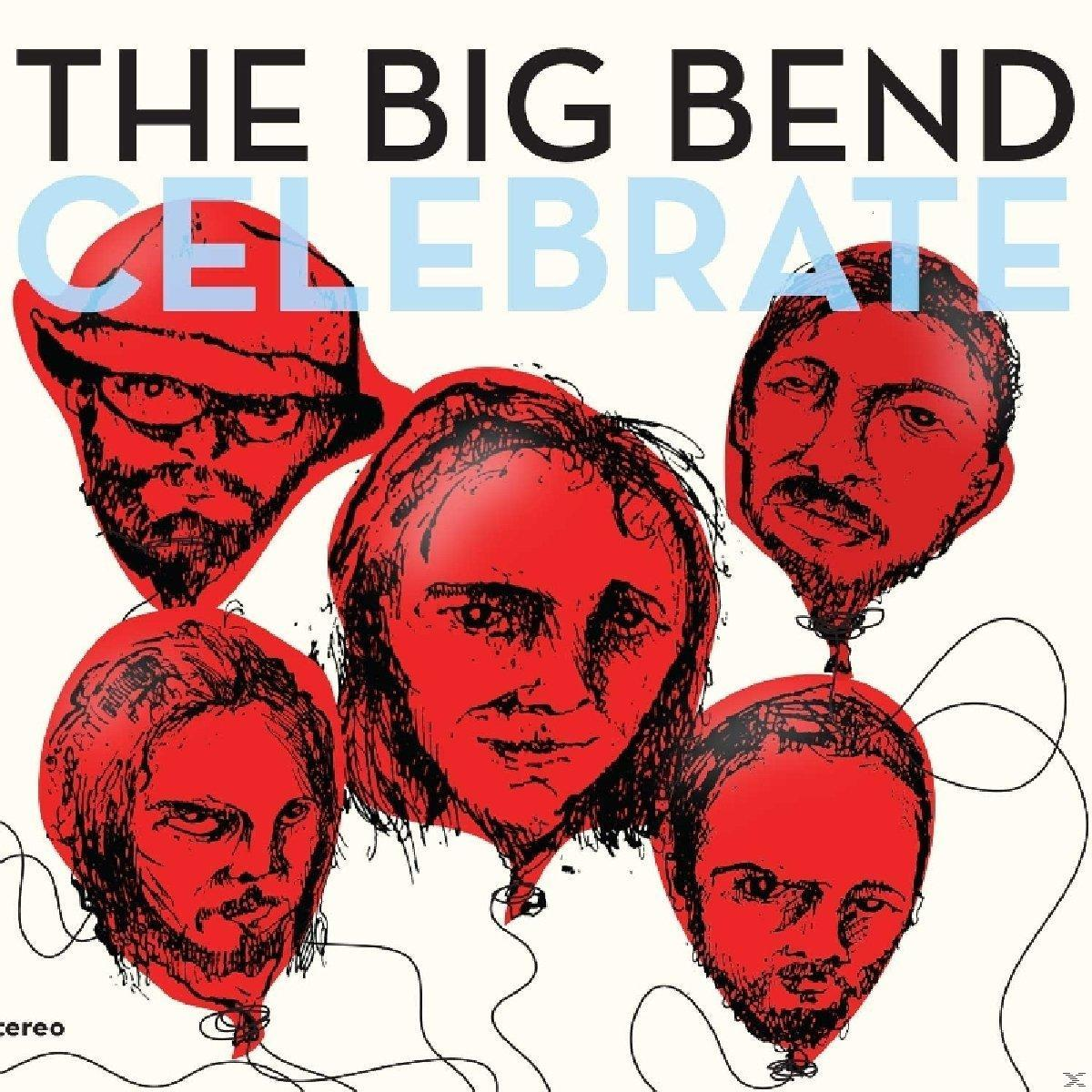 Albumcover: Fünf rote Gesichter auf weißem Grund, Text "Celebrate" in Blau.