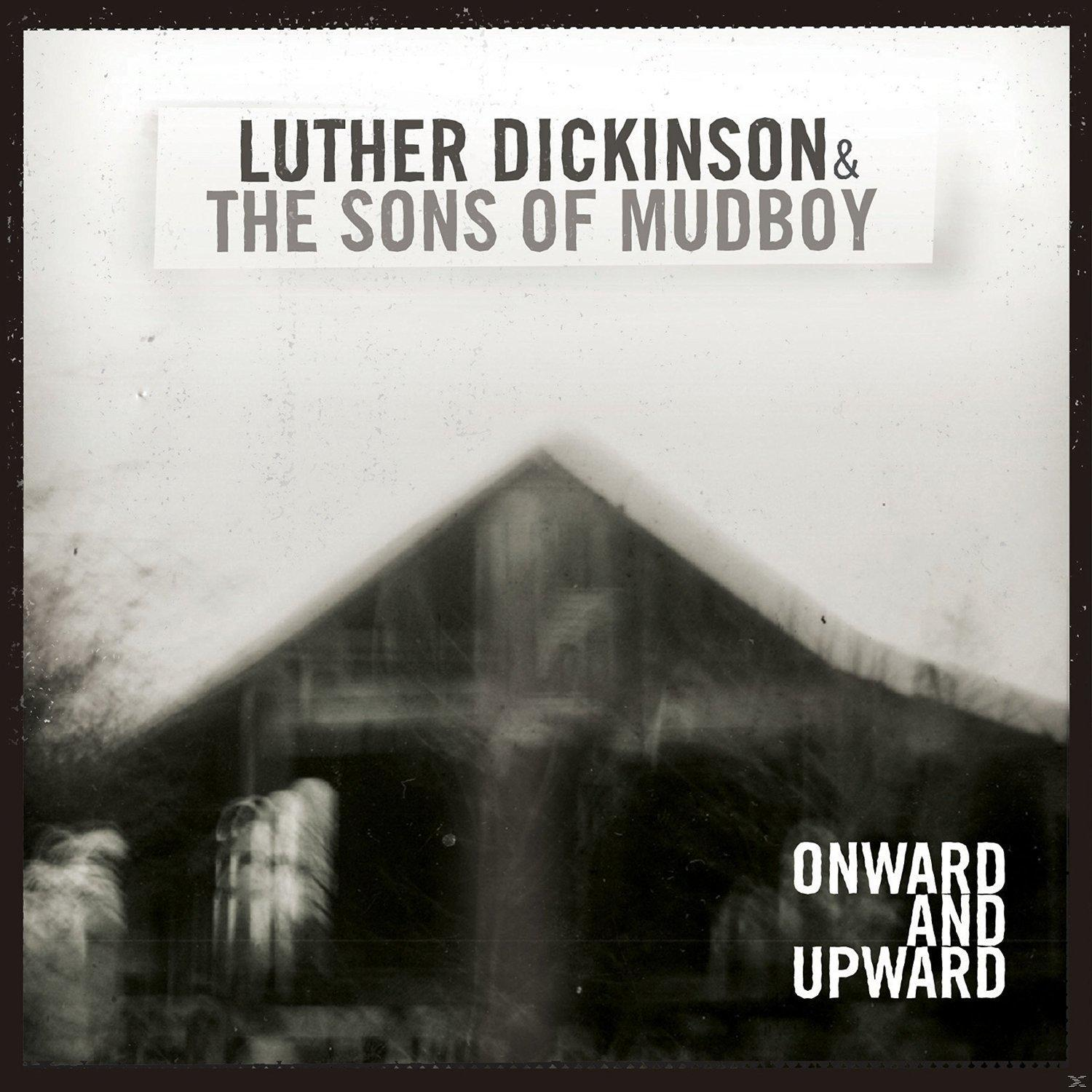 Album borító, homályos istállóval és szöveggel: Luther Dickinson & The Sons of Mudboy, Onward.