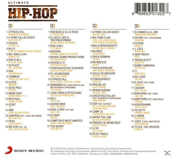 CD-Cover mit mehreren Titellisten. Weißer Hintergrund mit Text und einem Logo unten.