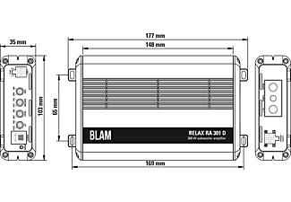BLAM Endstufe RA 804D 2x250 Watt RMS (4 Ohm bridged), Class-D