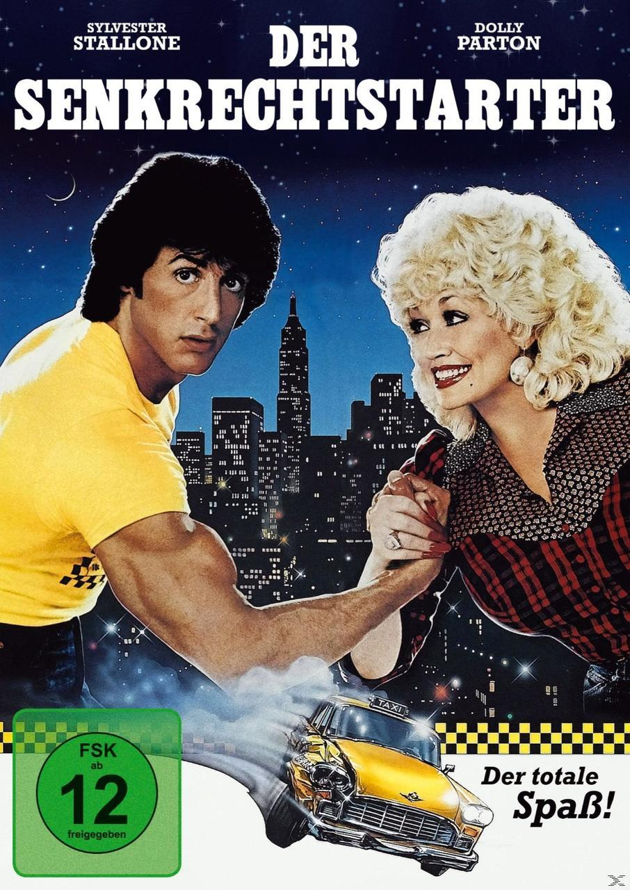 Filmposter mit Sylvester Stallone und Dolly Parton. Stadtbildhintergrund und ein gelbes Taxi.