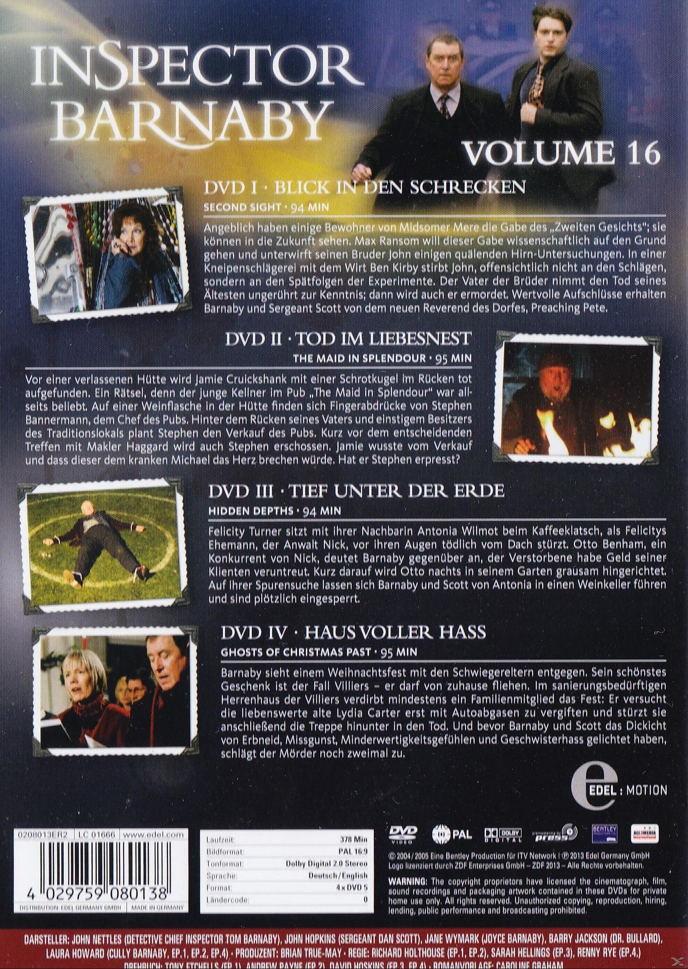 DVD-Rückseite. Bilder von Schauspielern und Text auf Deutsch über eine Fernsehsendung.