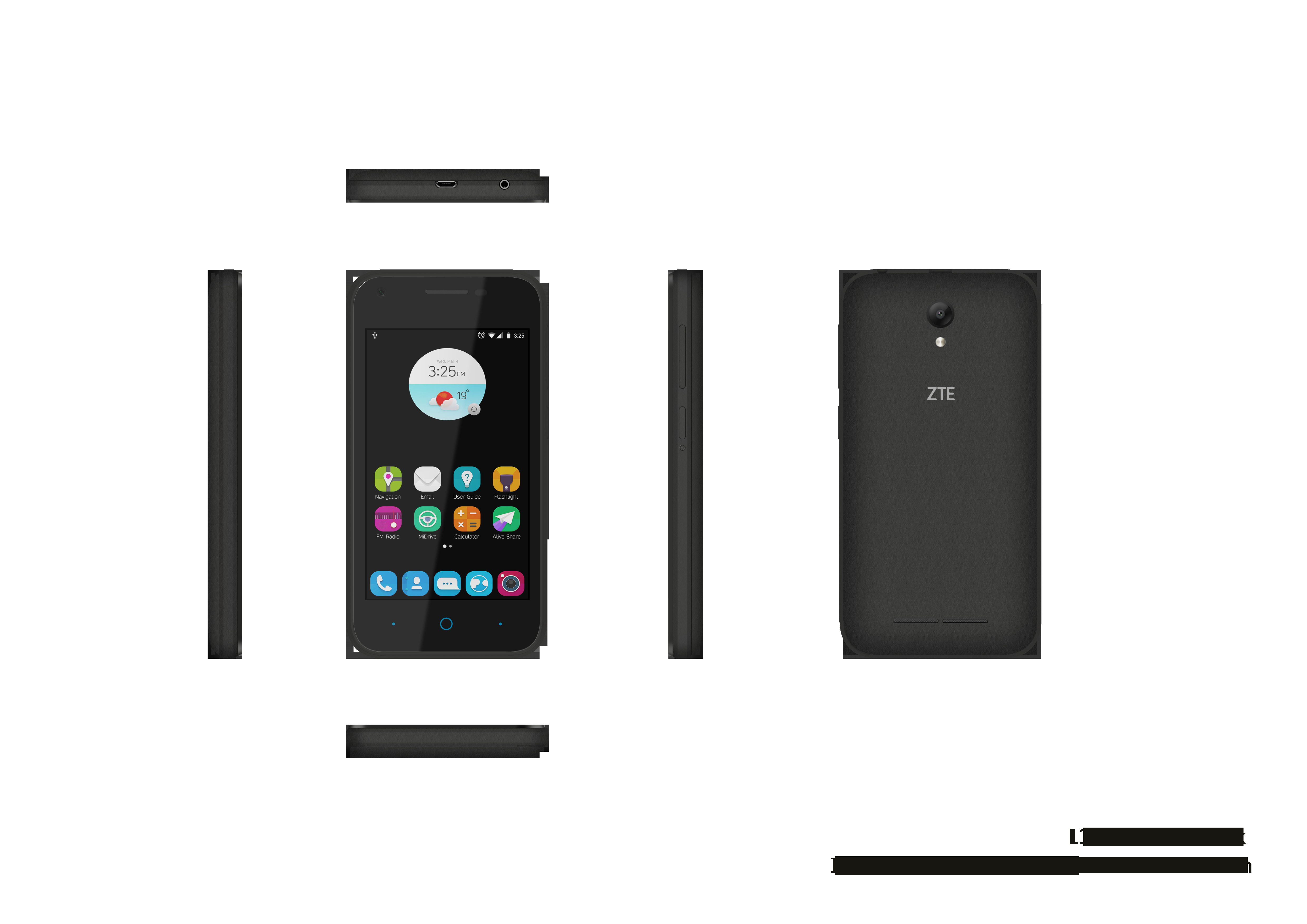 ZTE BLADE L110 8 GB Schwarz Dual SIM