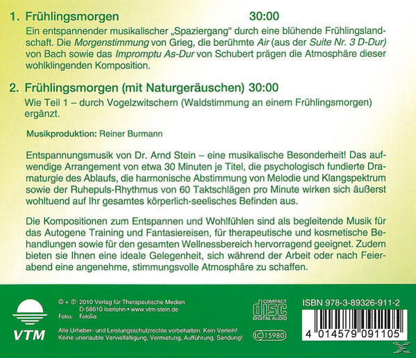 Stein Arnd - Frühlingsmorgen - Sanfte Musik zum Entspannen und Wohlfühlen  - (CD)