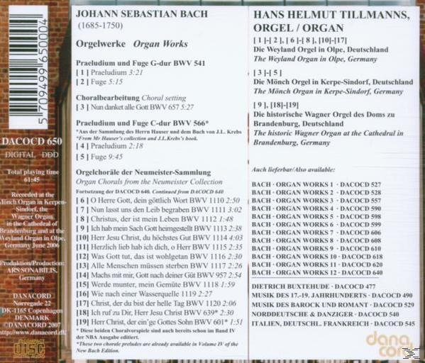 Hans Helmut Tillmanns - Orgel - Orgelwerke  - (CD)