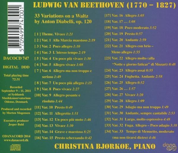 Christina Bjorkoe - 33 Variationen über einen Walzer von Diabelli  - (CD)