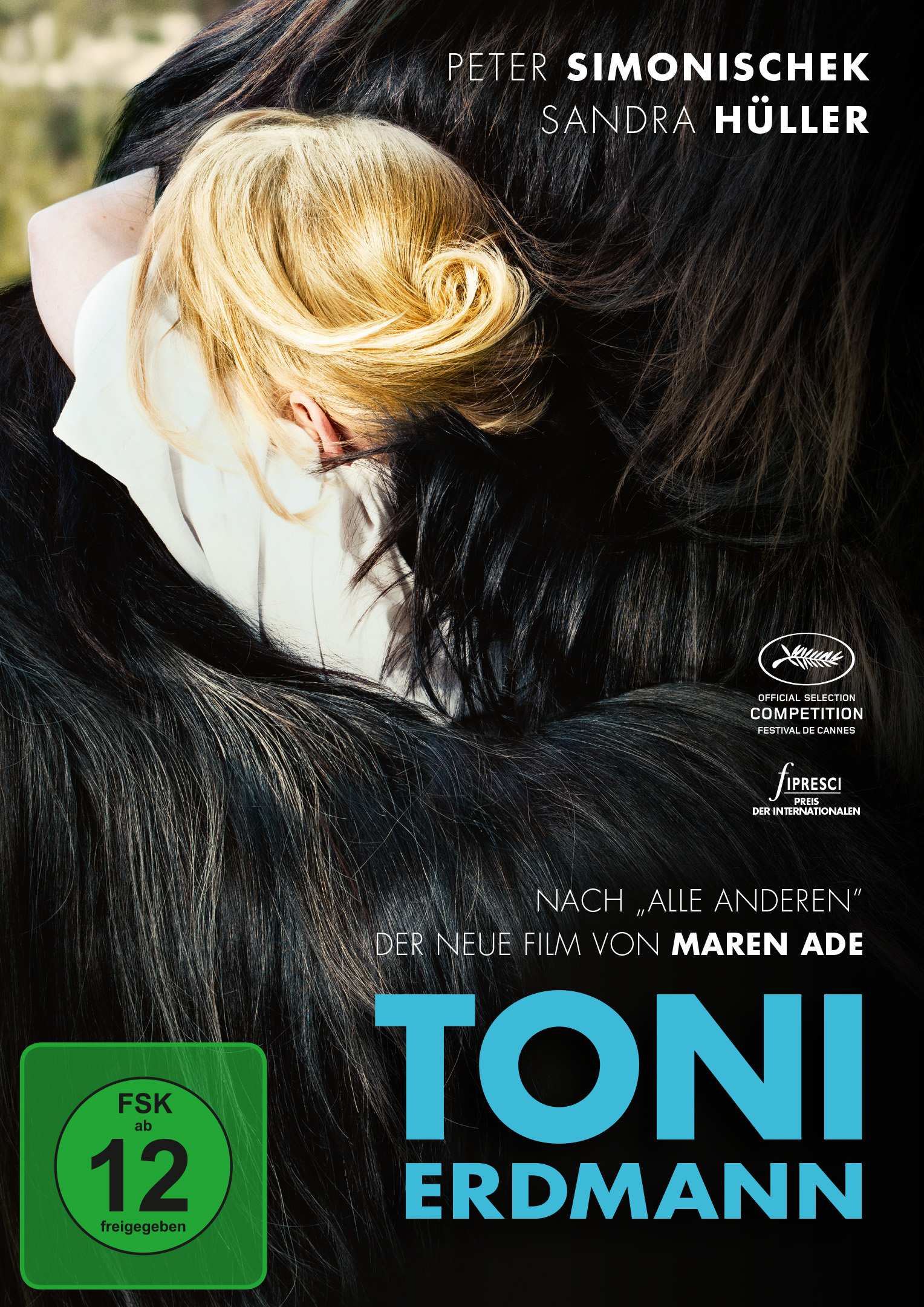 Filmposter mit einer Frau und einem Arm. Titel ist Toni Erdmann. FSK ab 12.