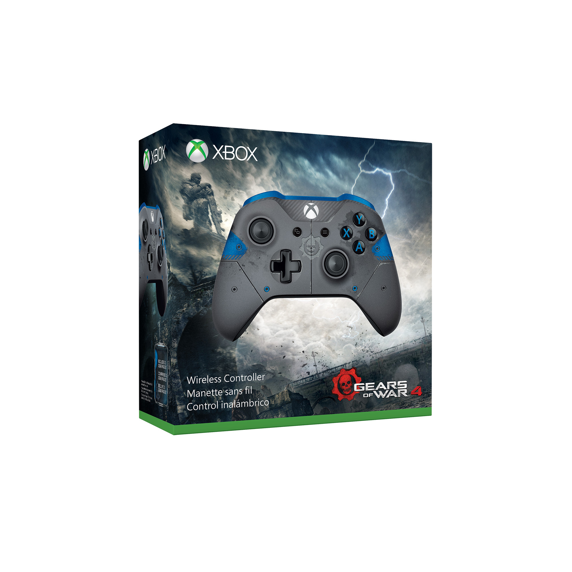 MICROSOFT Xbox Wireless Controller - Gears of War 4 JD Fenix Limited Edition Gamepad Grau/Blau für Xbox One