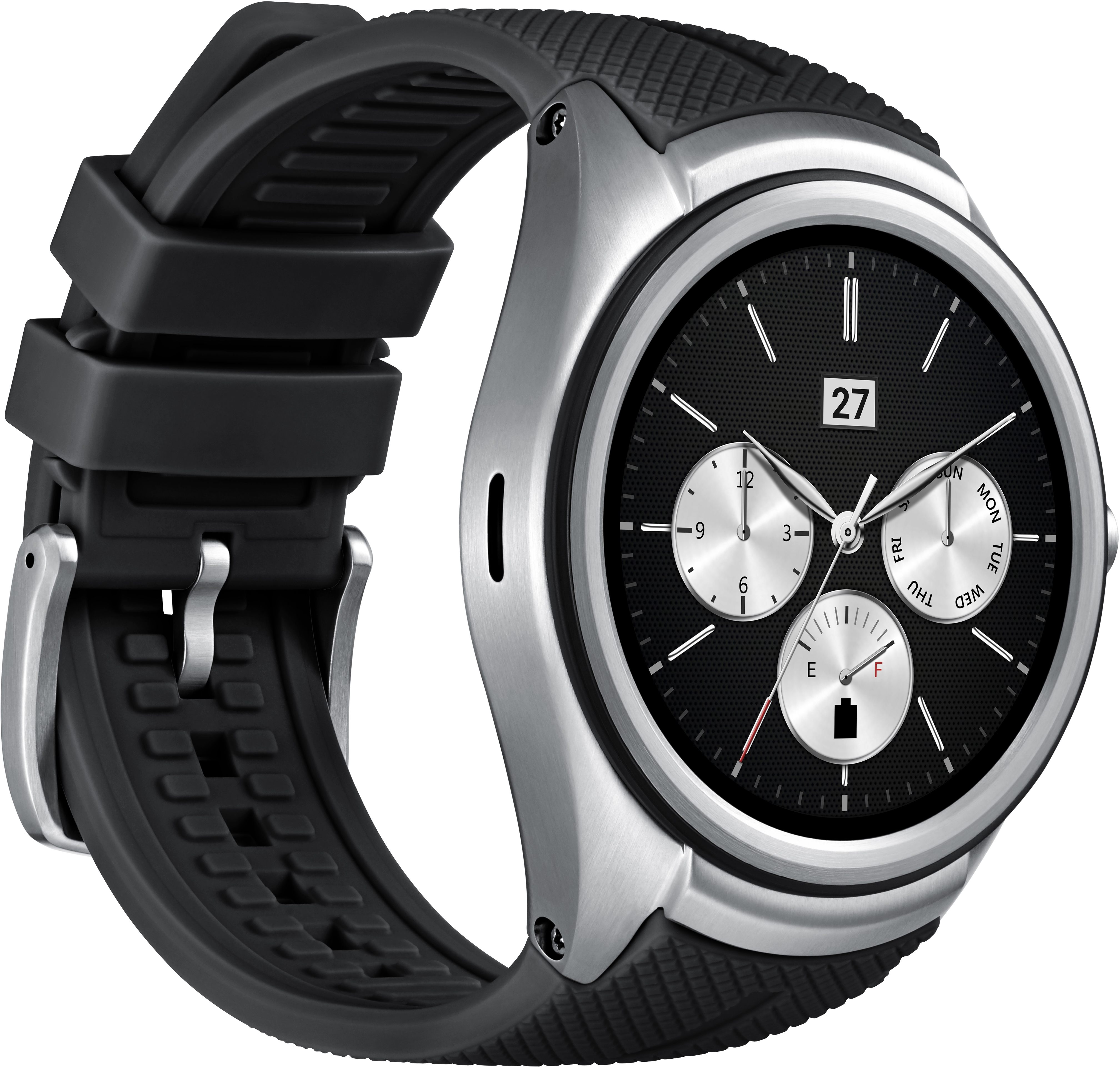 LG Watch Urbane 2nd Edition Smart Watch Silikonband, Schwarz