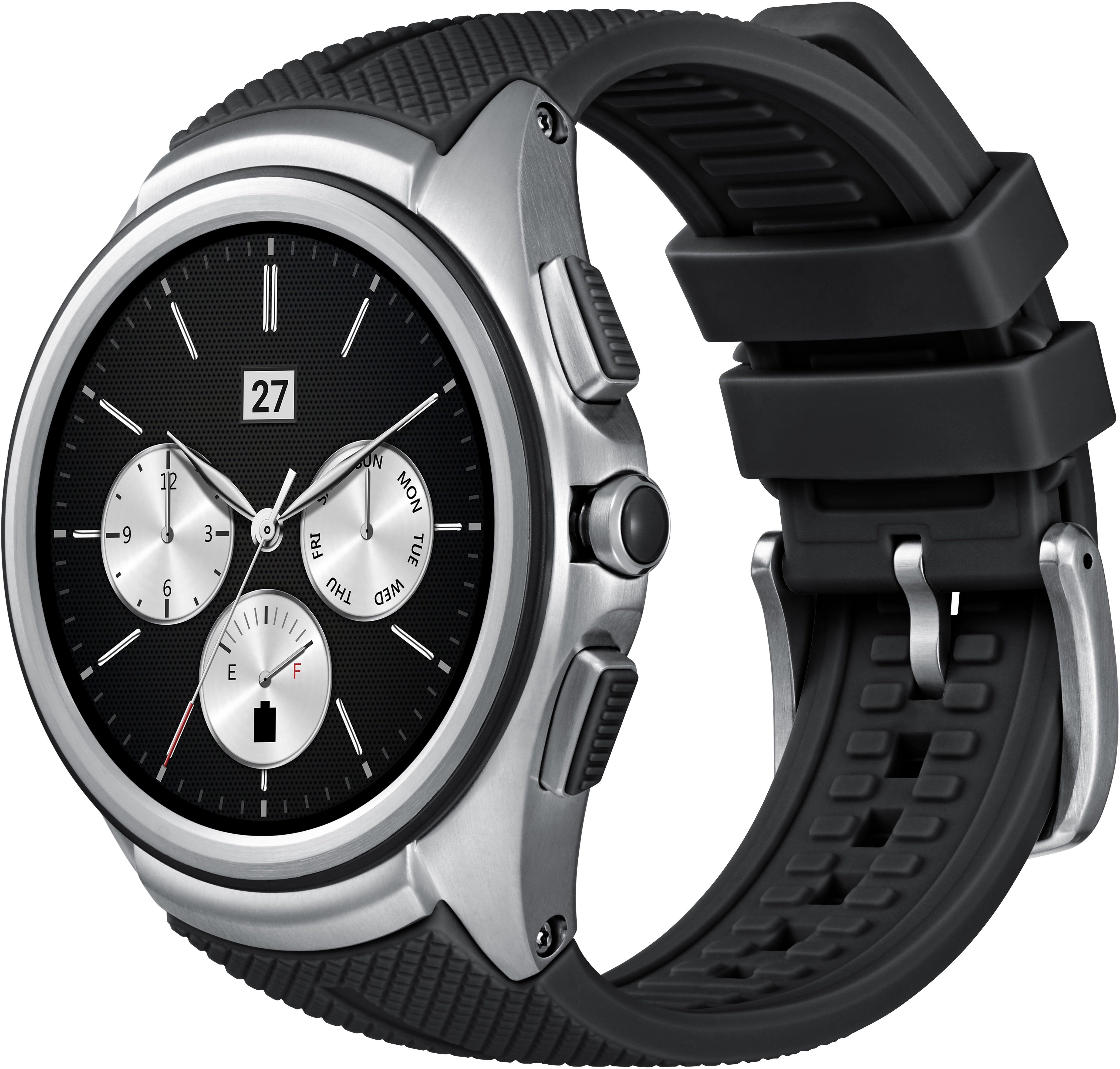 LG Watch Urbane 2nd Edition Smart Watch Silikonband, Schwarz