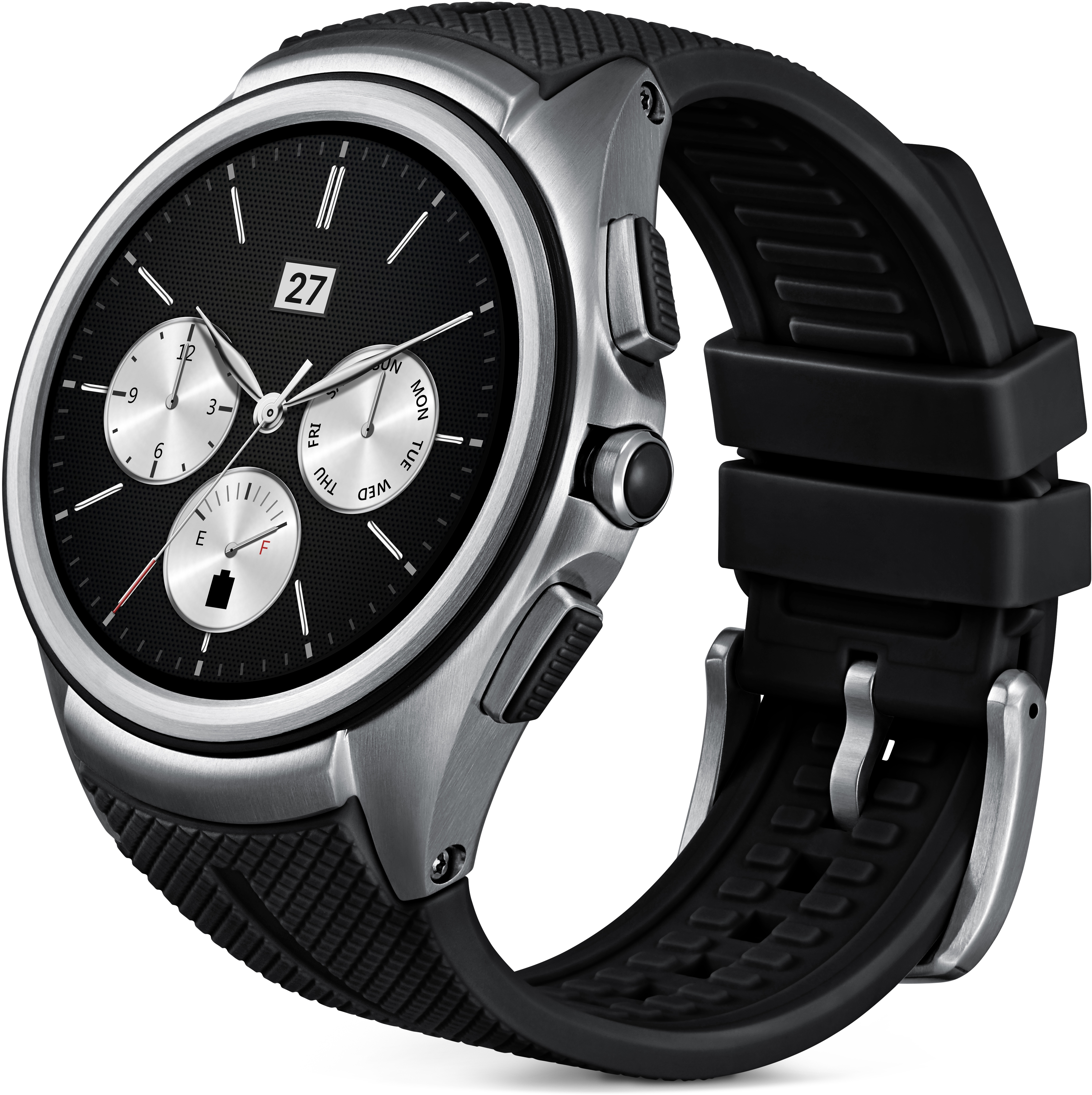 LG Watch Urbane 2nd Edition Smart Watch Silikonband, Schwarz