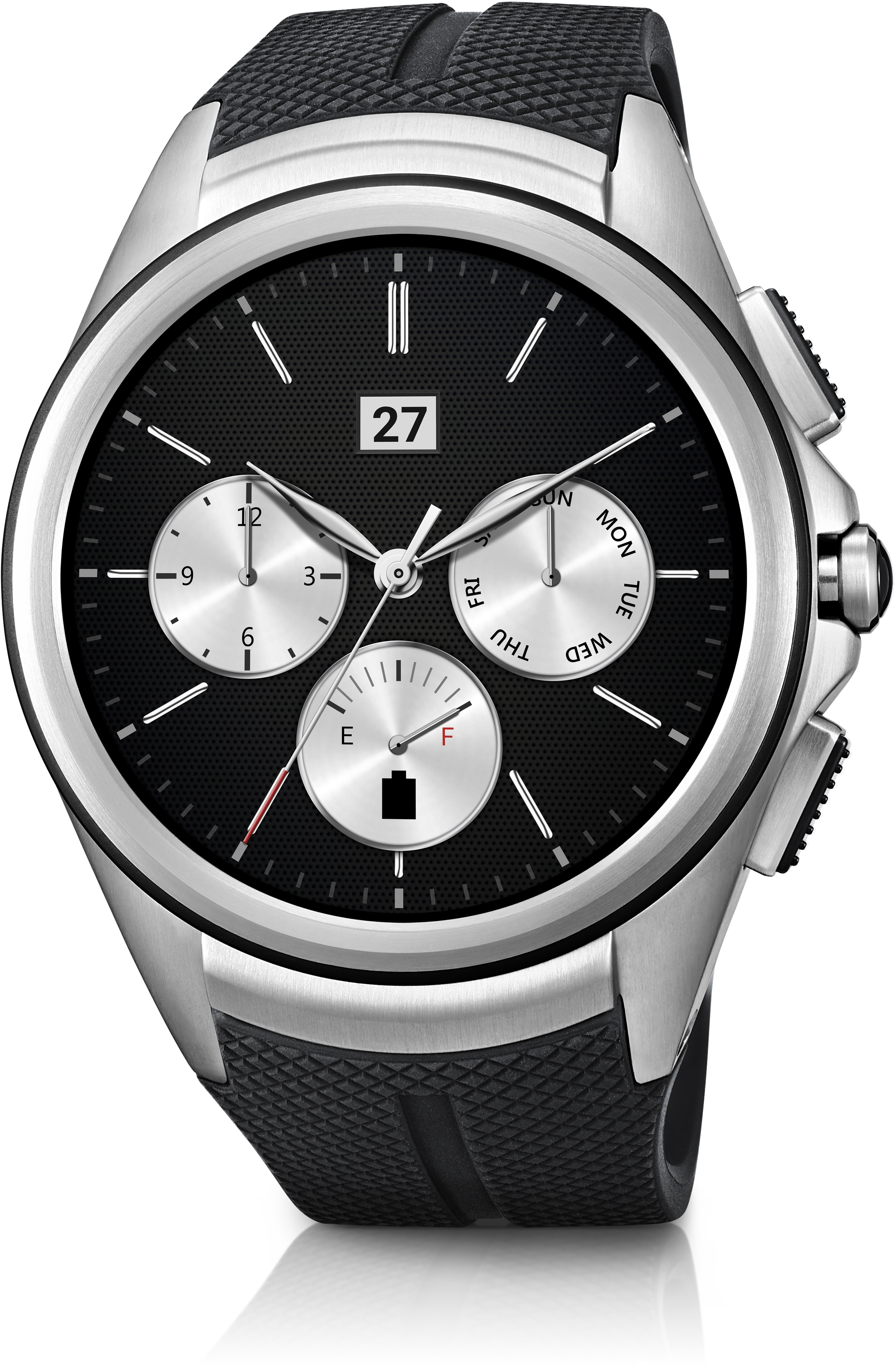 LG Watch Urbane 2nd Edition Smart Watch Silikonband, Schwarz