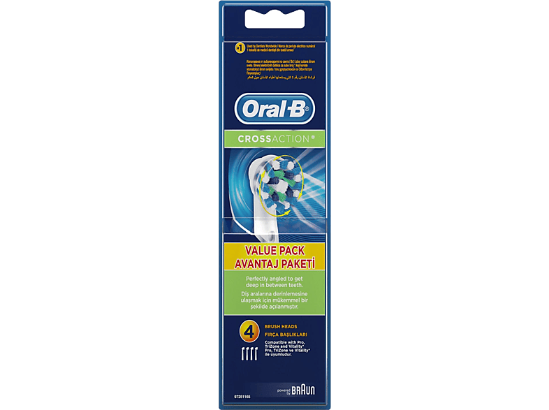 ORAL B EB 50 Cross Action Diş Fırçası Yedek Başlığı 4 Adet