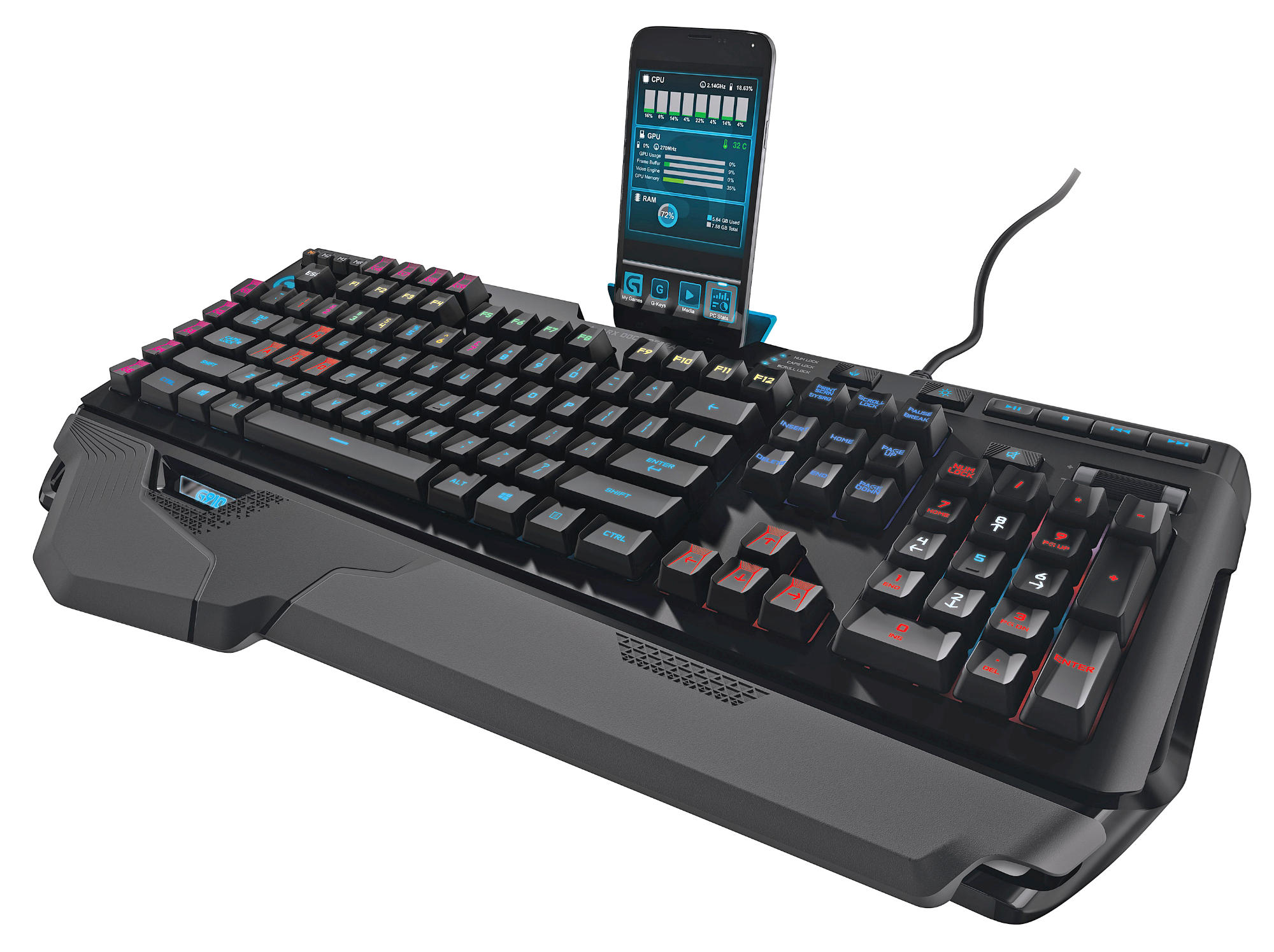 Teclado gaming - Logitech G910, USB, QWERTZ Alemán, Negro