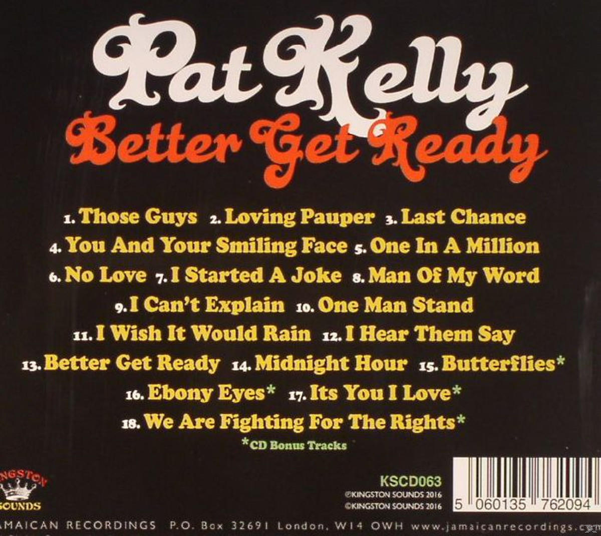 Pat Kelly - Better Get Ready  - (CD)